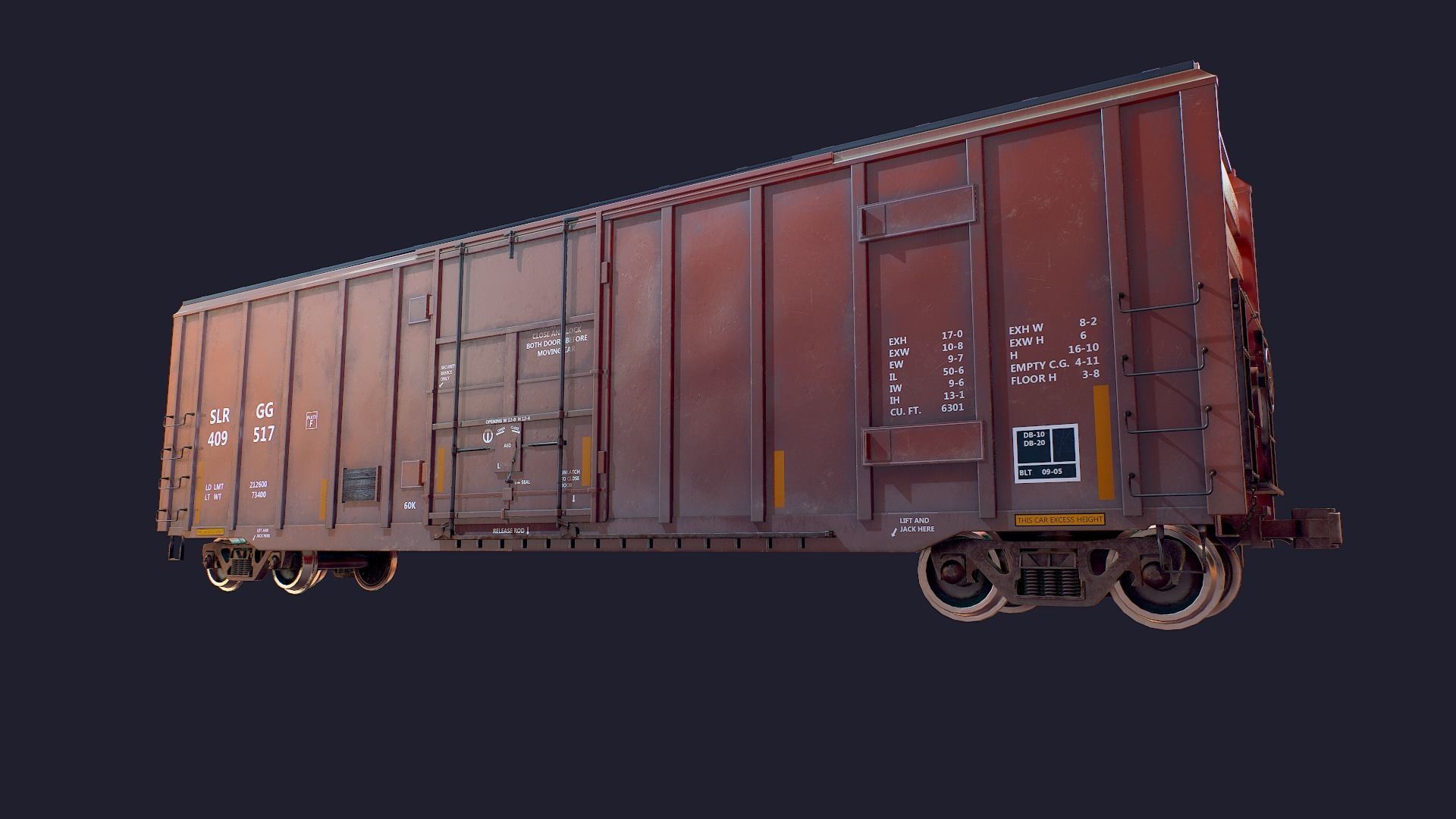 Box Car Low-poly 3D model_9