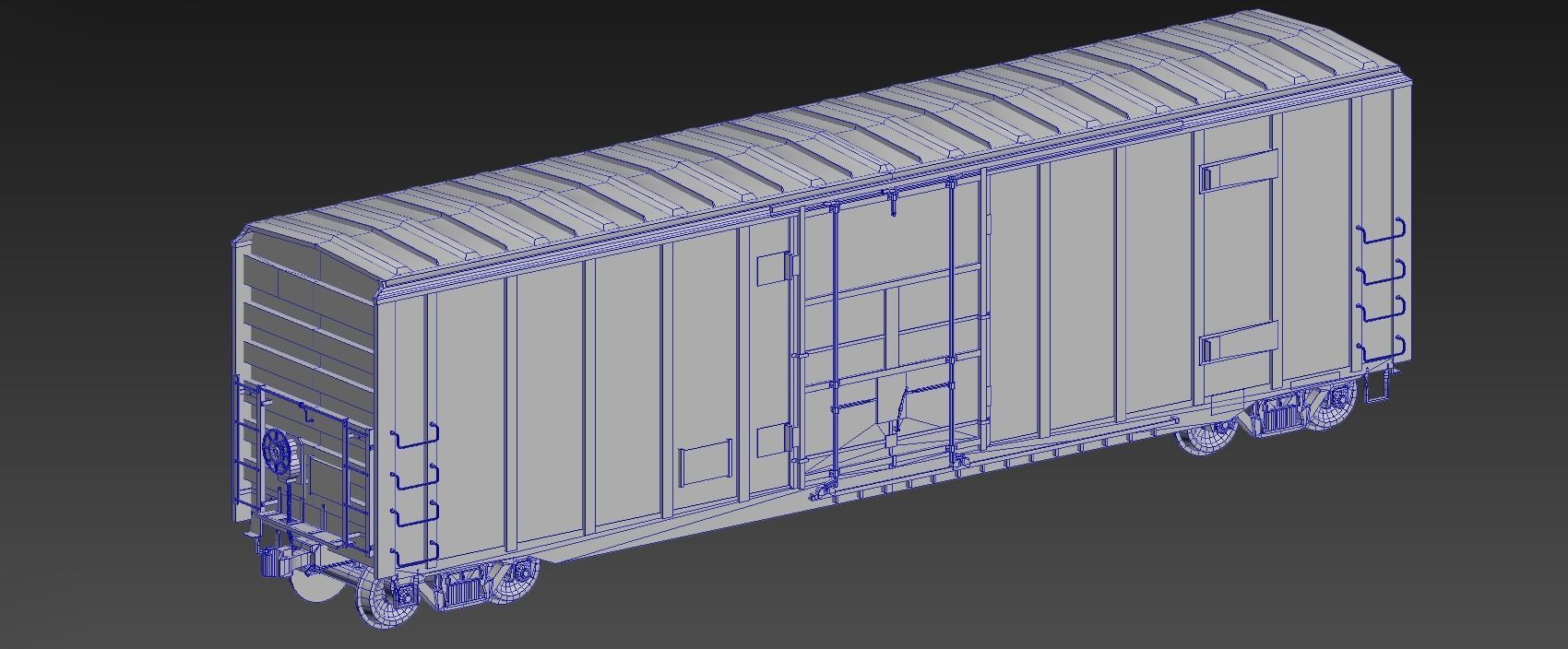 Box Car Low-poly 3D model_10