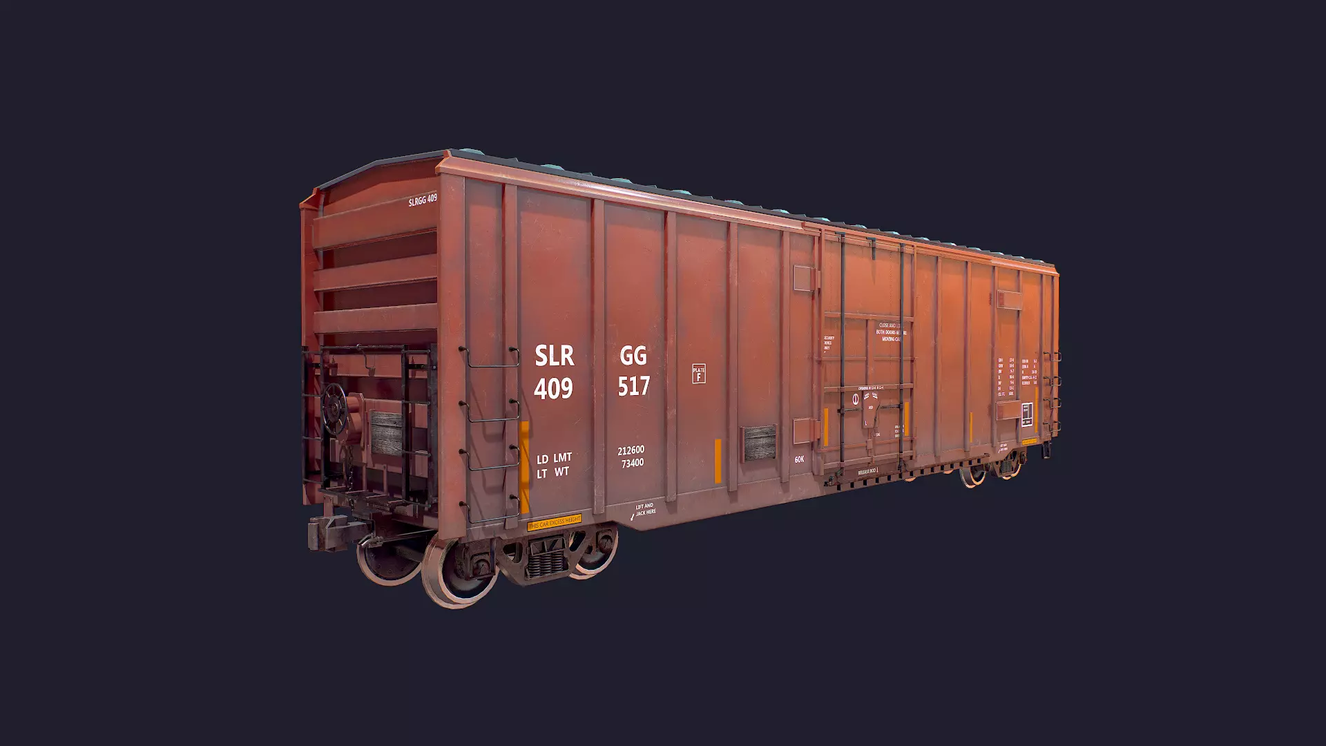 Box Car Low-poly 3D model_0