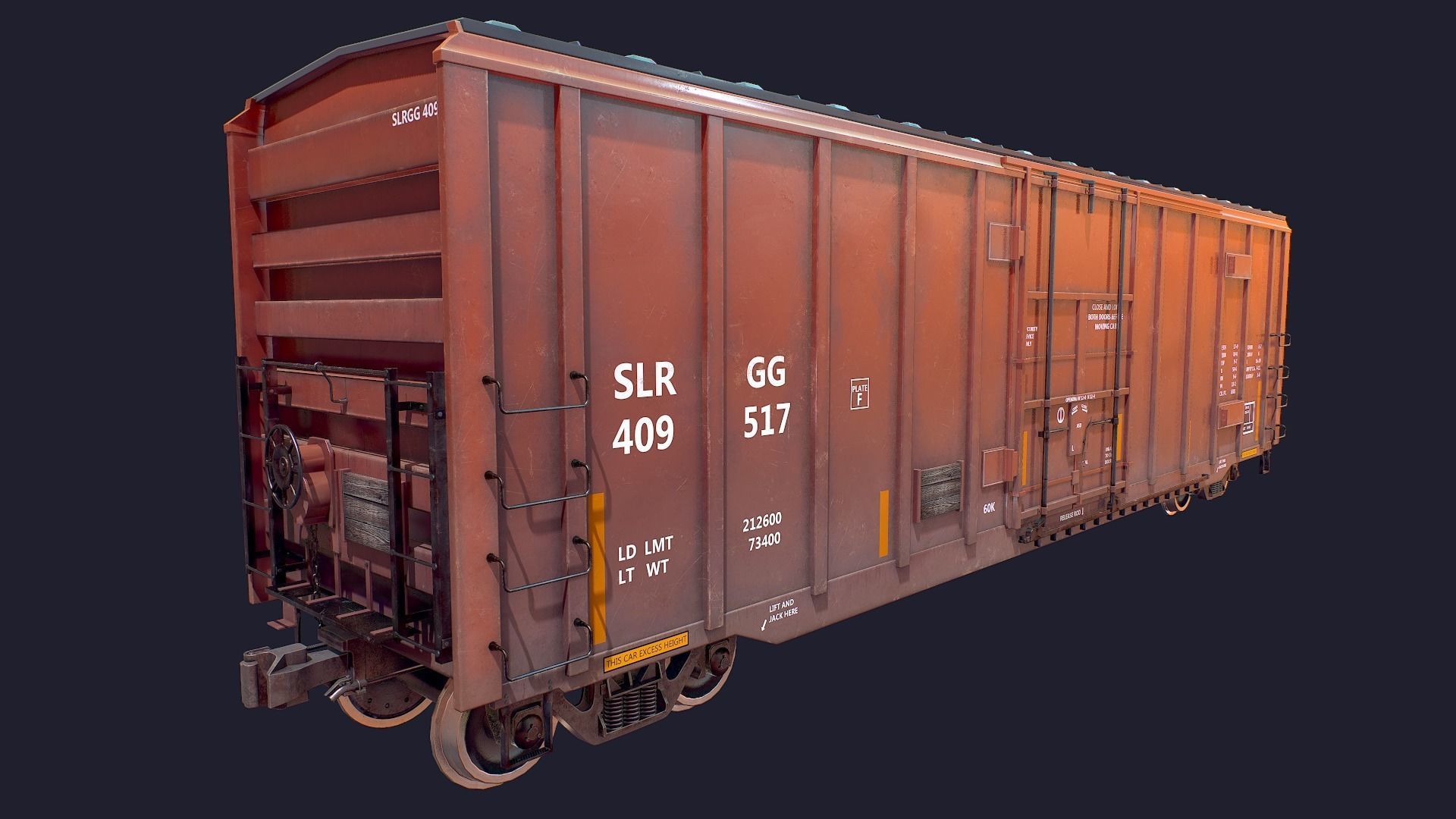 Box Car Low-poly 3D model_2