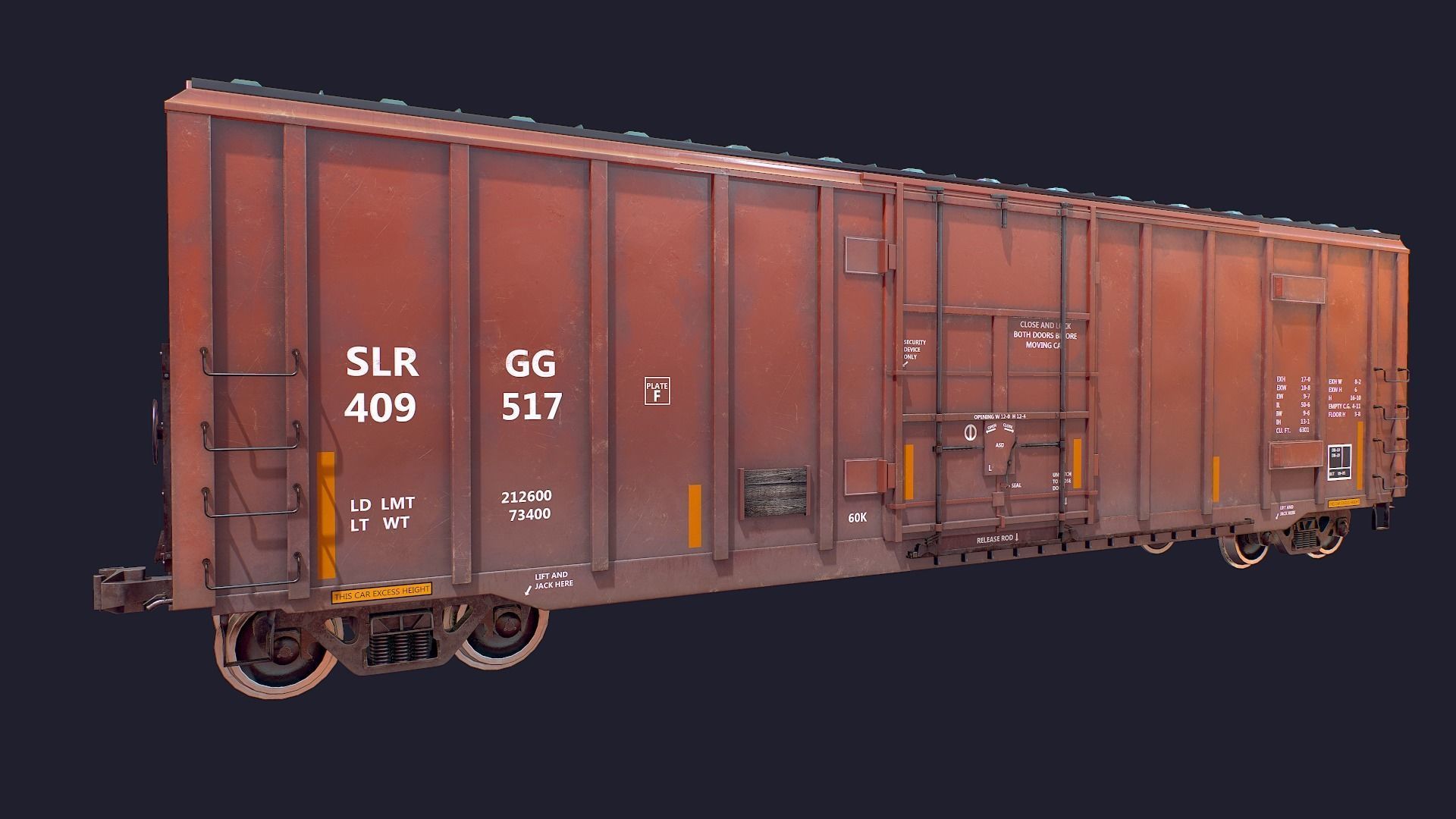 Box Car Low-poly 3D model_4