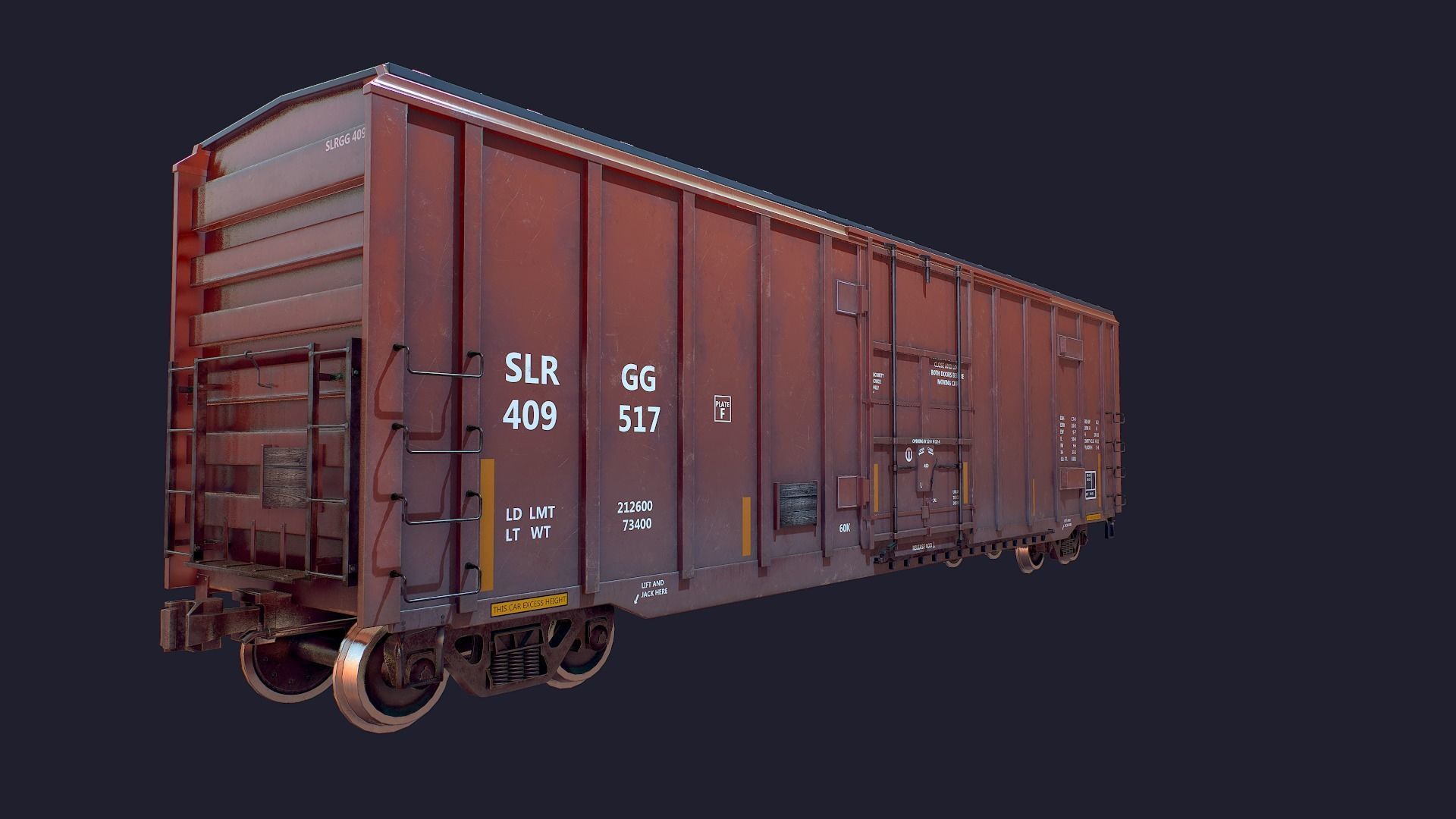 Box Car Low-poly 3D model_5