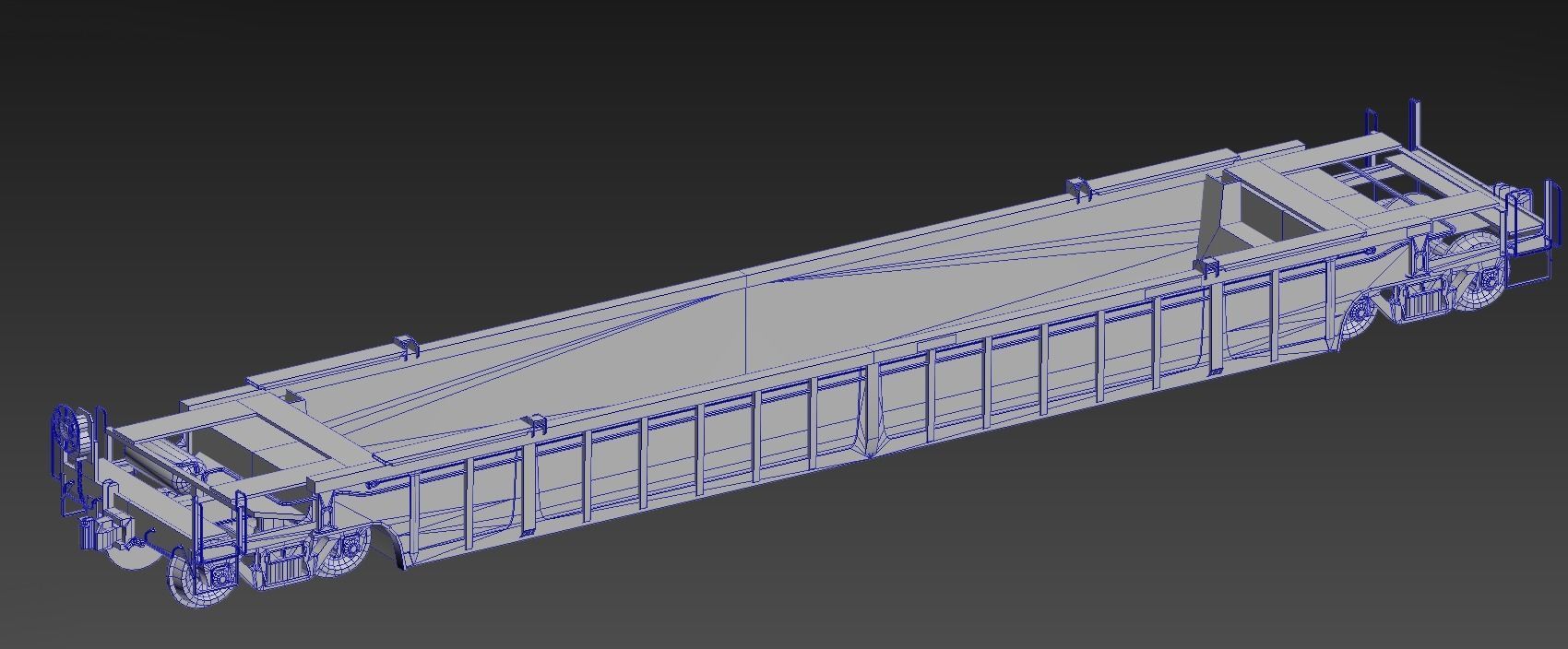 Flat Car Low-poly 3D model_14