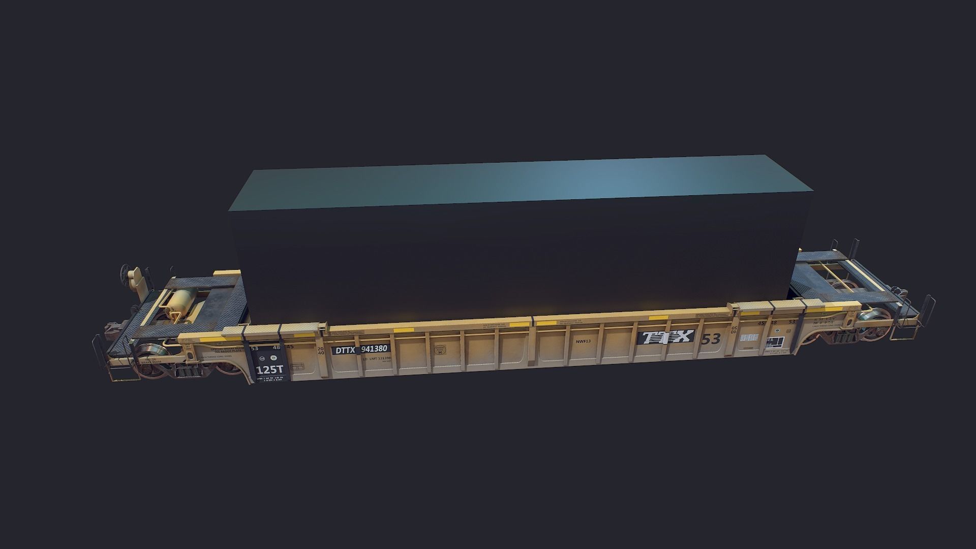Flat Car Low-poly 3D model_12