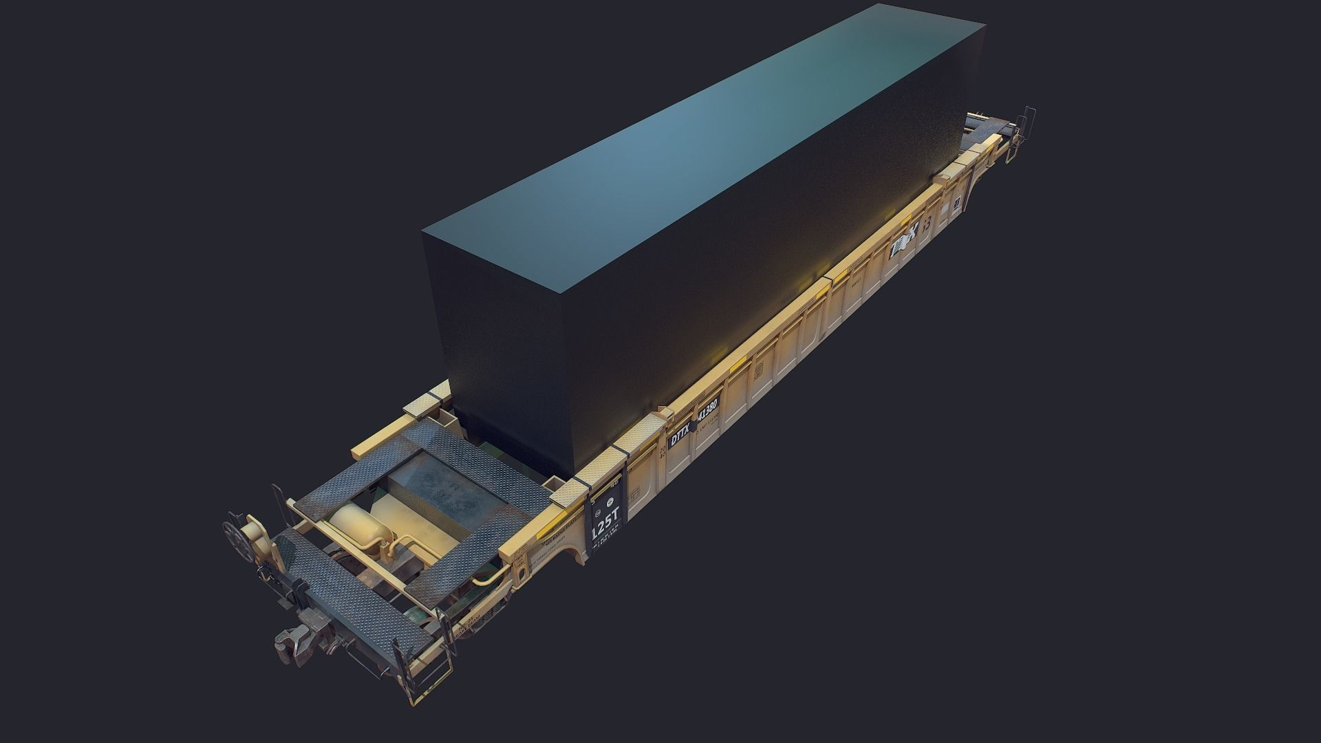 Flat Car Low-poly 3D model_10