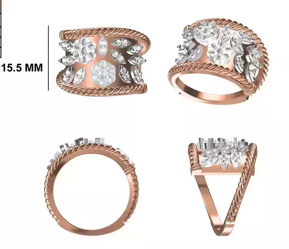 Wedding Engagement Women Ring STL FBX JCD Details