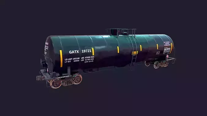 Tanker Car Low-poly 3D model