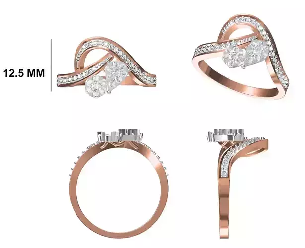 Wedding Engagement Women Ring STL FBX JCD Details