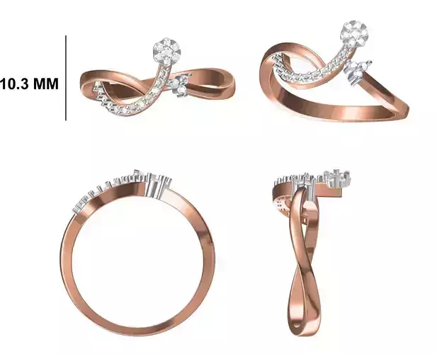 Wedding Engagement Women Ring STL FBX JCD Details