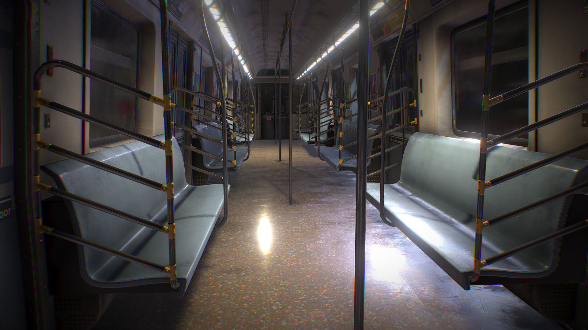 NY Train and Wagon Low-poly 3D model_5