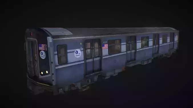NY Train and Wagon Low-poly 3D model