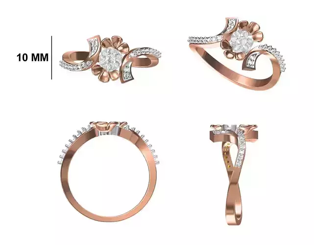 Wedding Engagement Women Ring STL FBX JCD Details