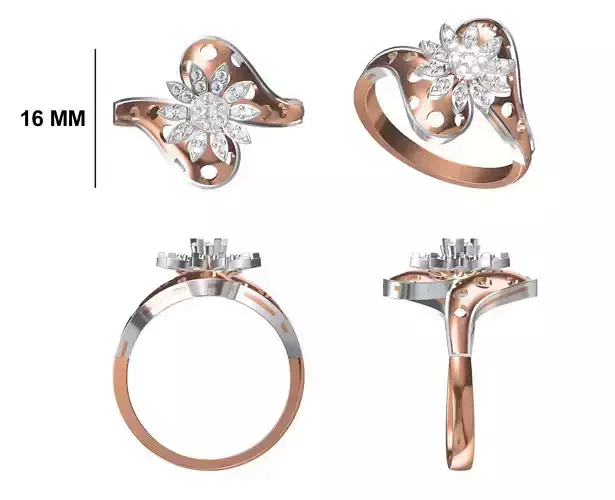 Wedding Engagement Women Ring STL FBX JCD Details