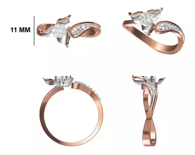 Wedding Engagement Women Ring STL FBX JCD Details