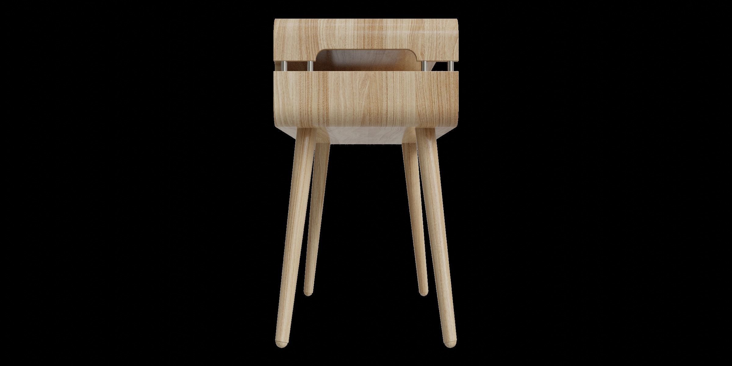 Oak Effect Console Table Low-poly 3D model_6