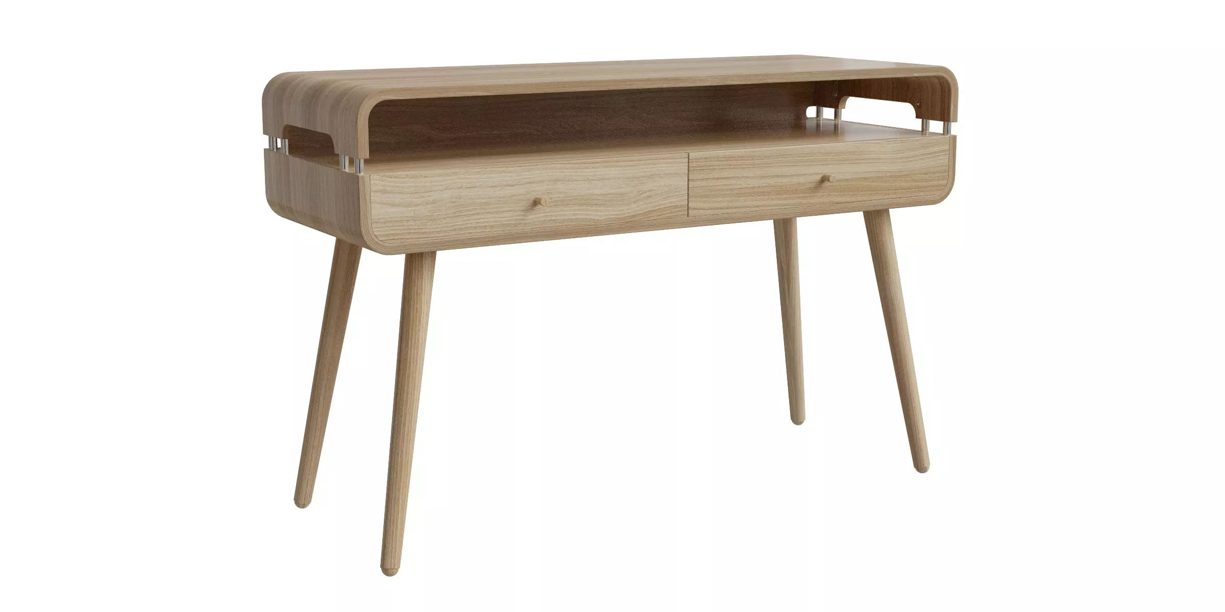 Oak Effect Console Table Low-poly 3D model_0