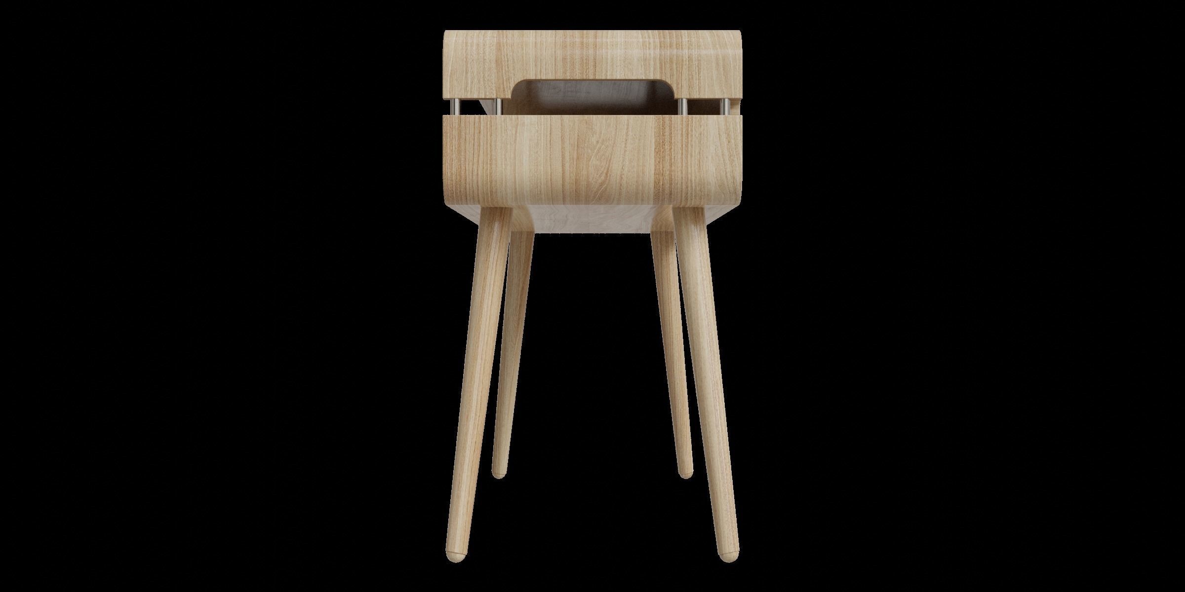 Oak Effect Console Table Low-poly 3D model_8