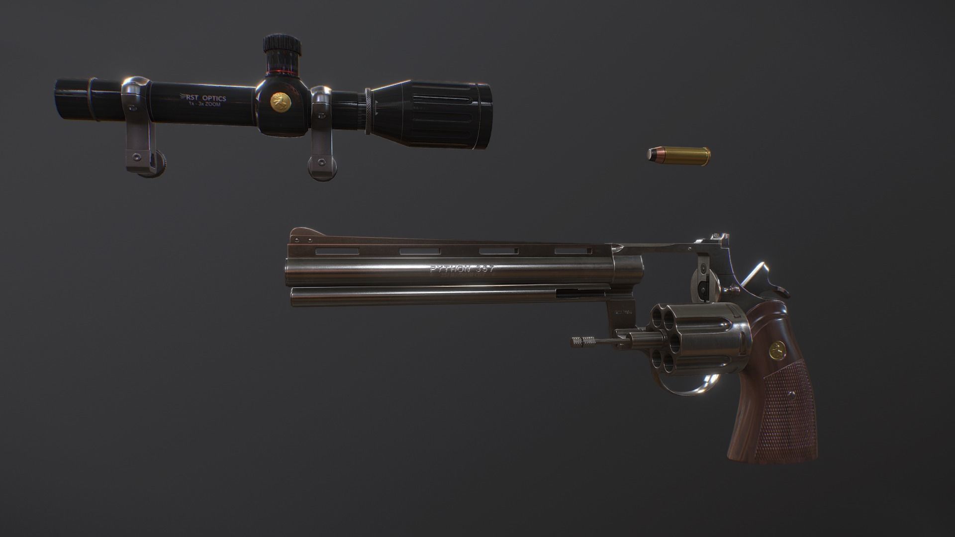 Colt Python 375 Low-poly 3D model_1