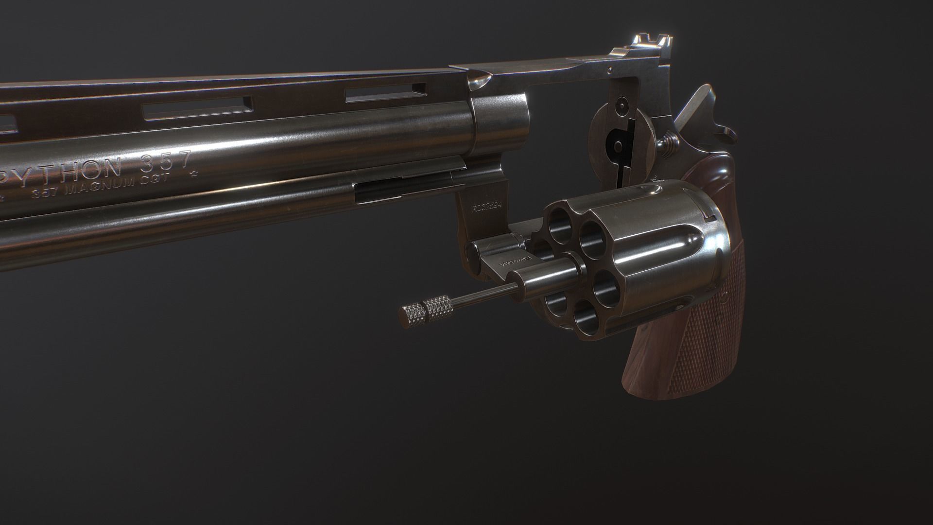 Colt Python 375 Low-poly 3D model_7