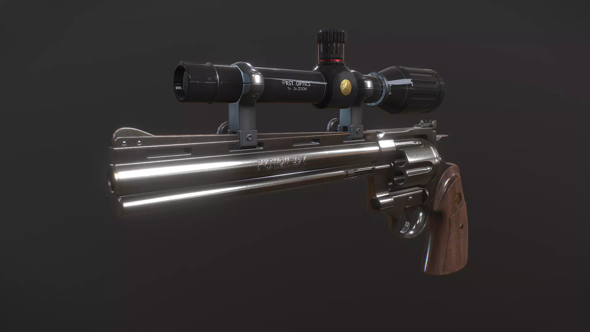 Colt Python 375 Low-poly 3D model_0