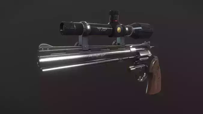 Colt Python 375 Low-poly 3D model