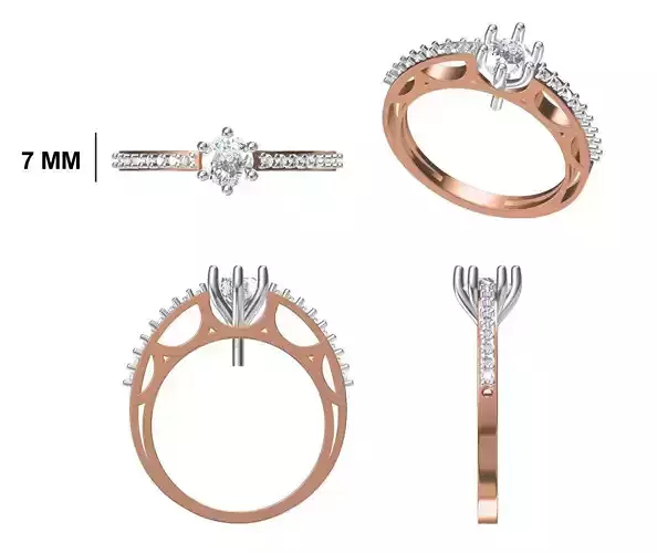 Wedding Engagement Women Ring STL FBX JCD Details