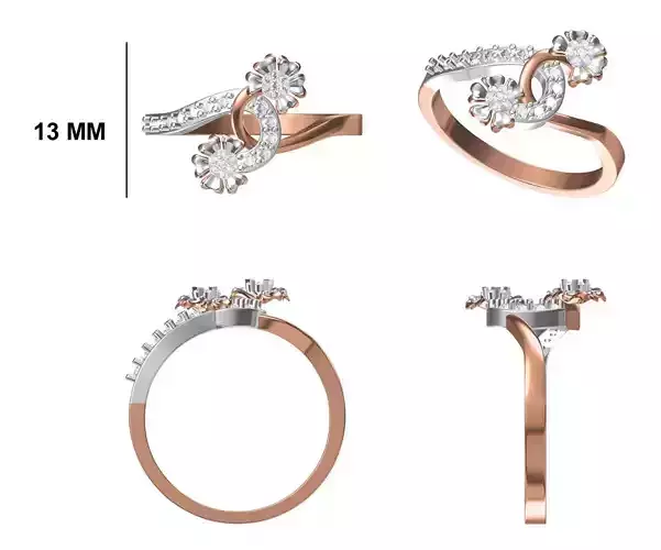Wedding Engagement Women Ring STL FBX JCD Details