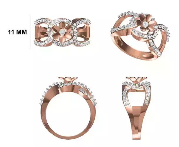Wedding Engagement Women Ring STL FBX JCD Details