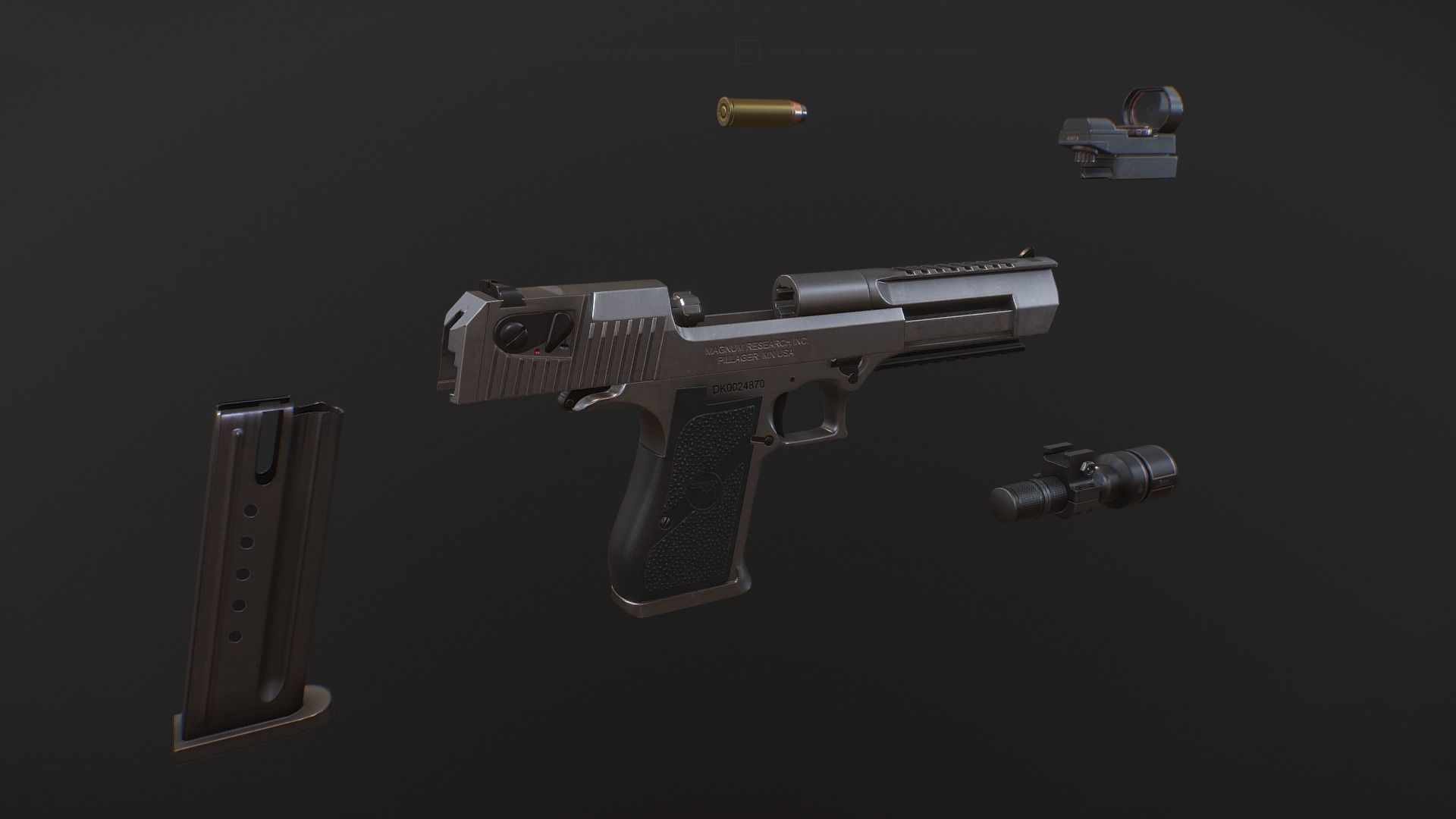 Desert Eagle D-50 Low-poly 3D model_5