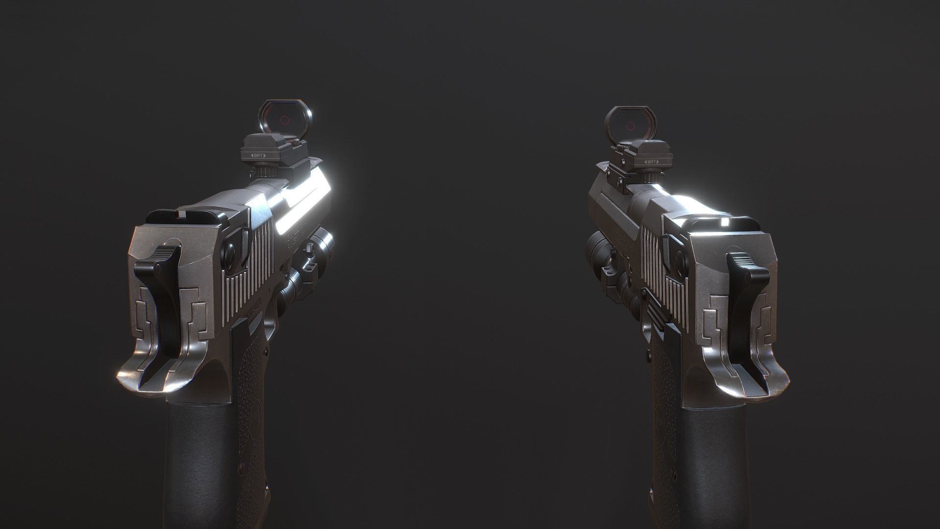 Desert Eagle D-50 Low-poly 3D model_8