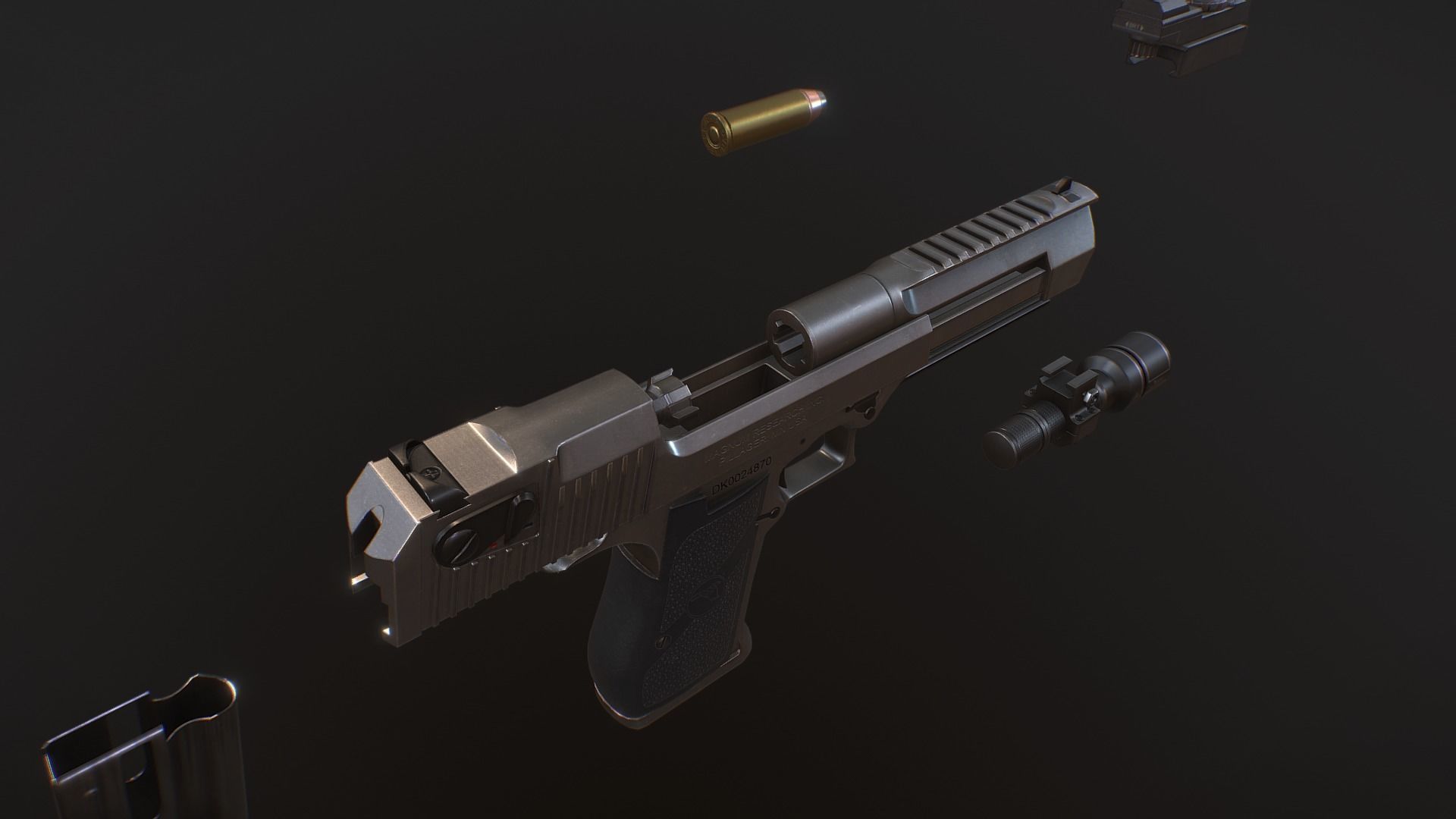 Desert Eagle D-50 Low-poly 3D model_7