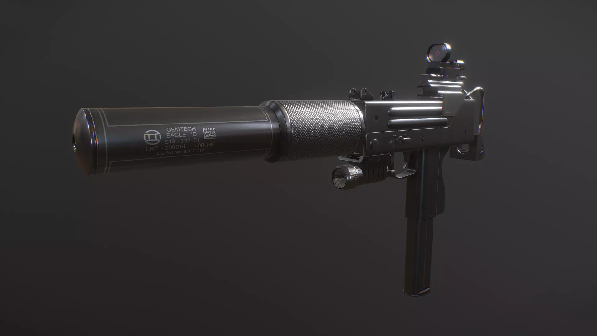 Ingram MAC10 Low-poly 3D model_0