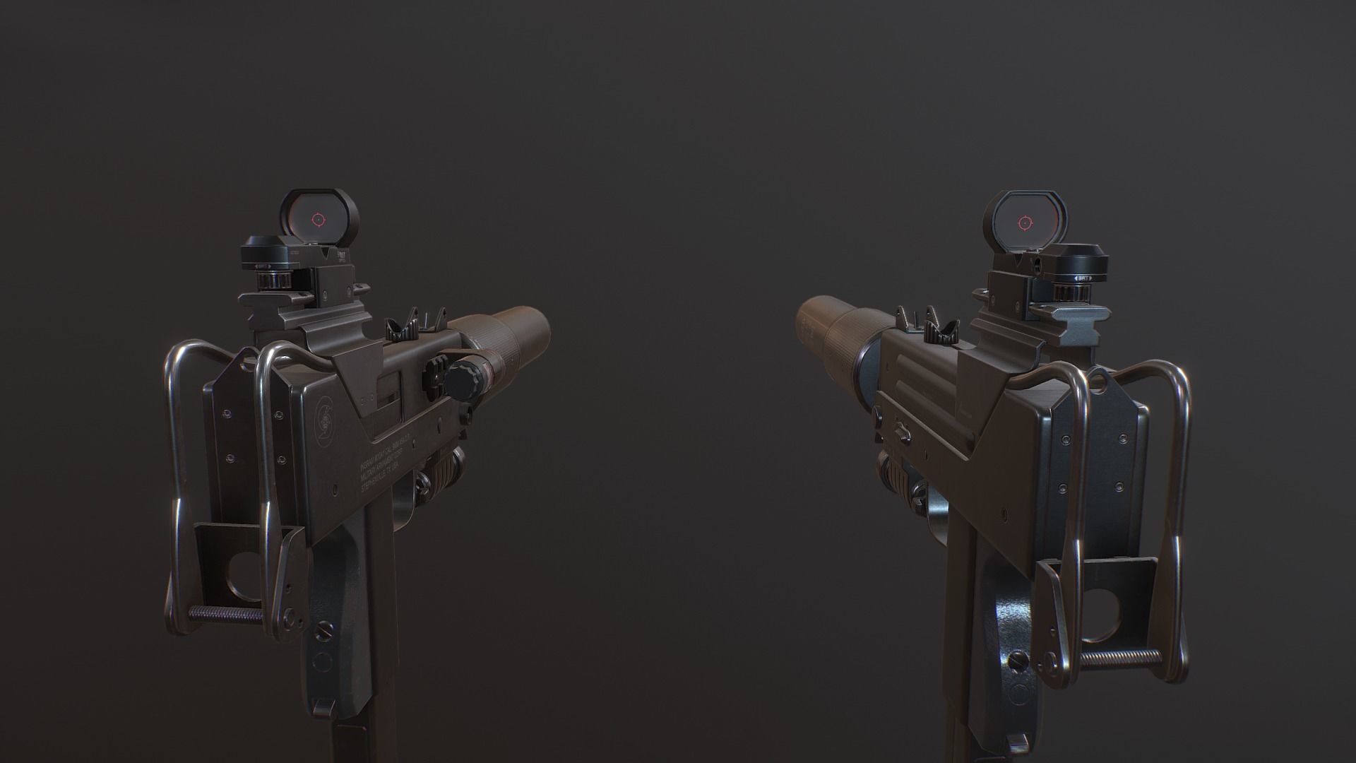 Ingram MAC10 Low-poly 3D model_9