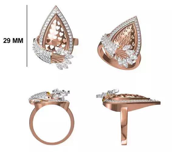 Wedding Engagement Women Ring STL FBX JCD Details