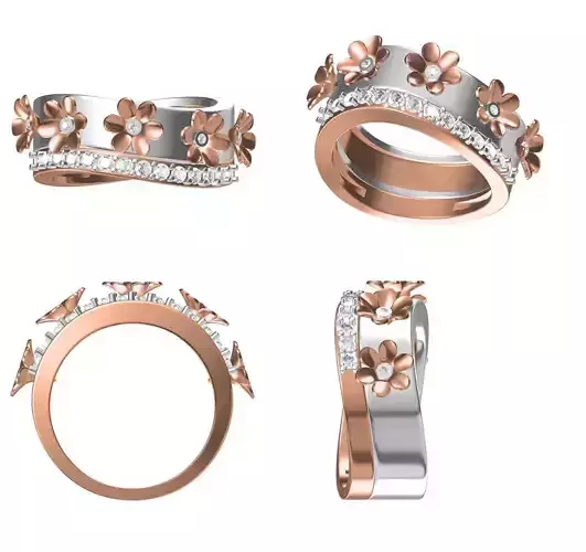 Wedding Engagement Women Ring STL FBX JCD Details