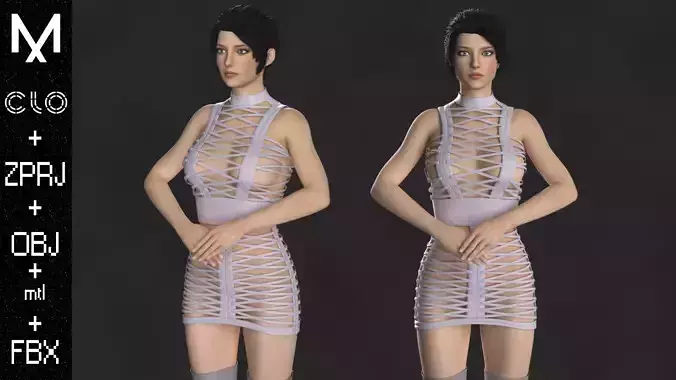 New Outfit Female OBJ mtl FBX ZPRJ