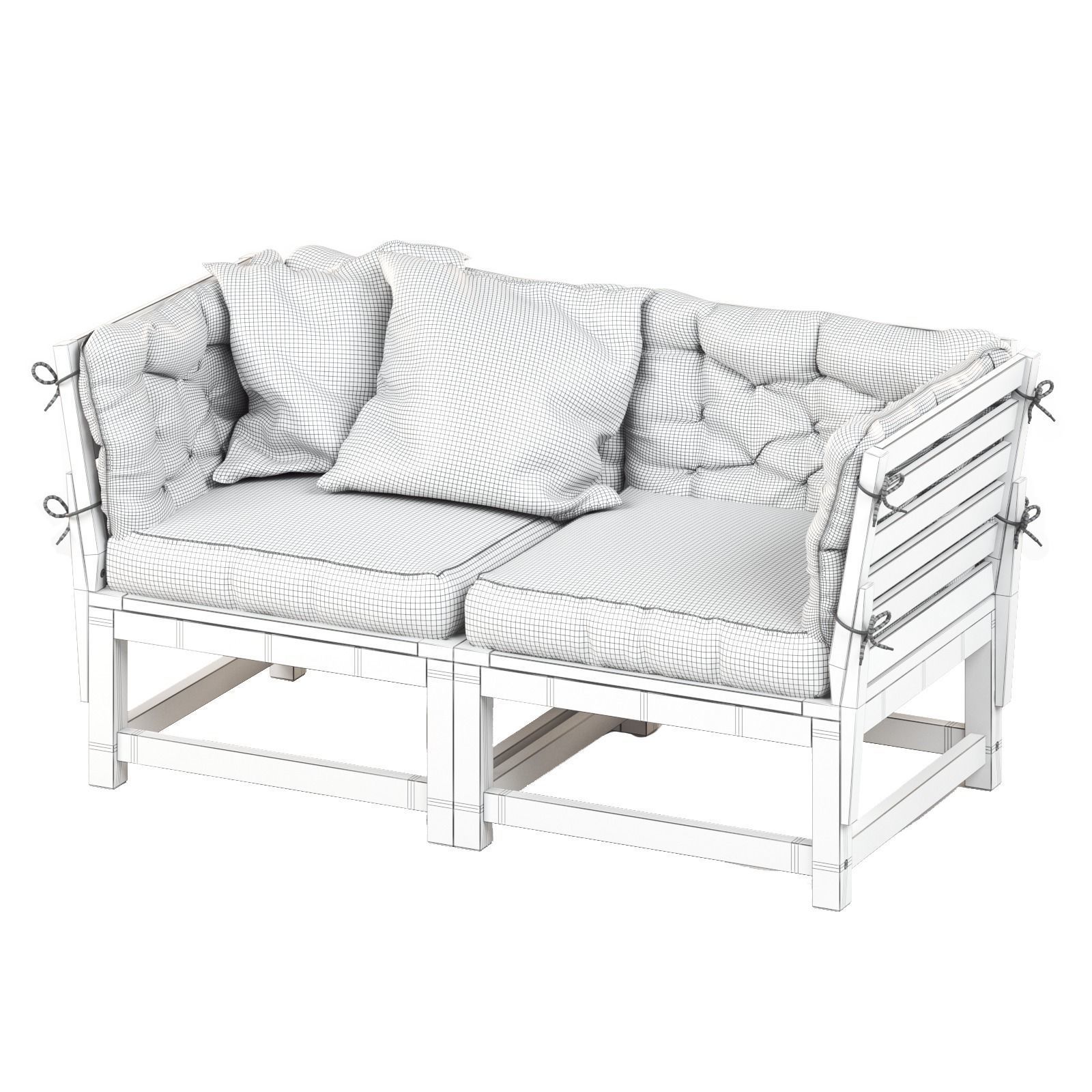 NAMMARO Modular 2-seater sofa with cushions IKEA 3D model_6