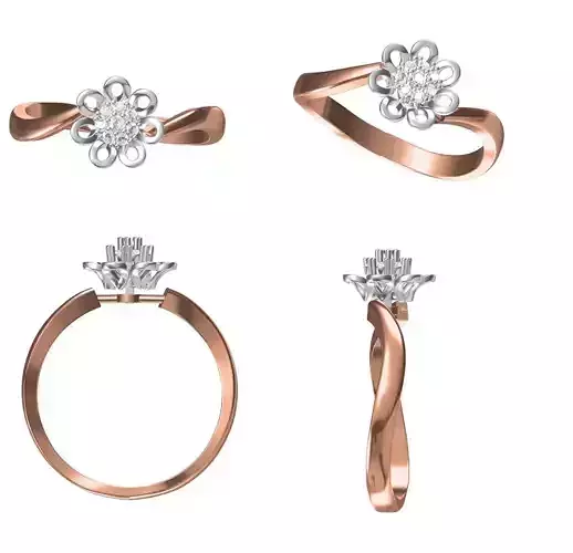 Wedding Engagement Women Ring STL FBX JCD Details