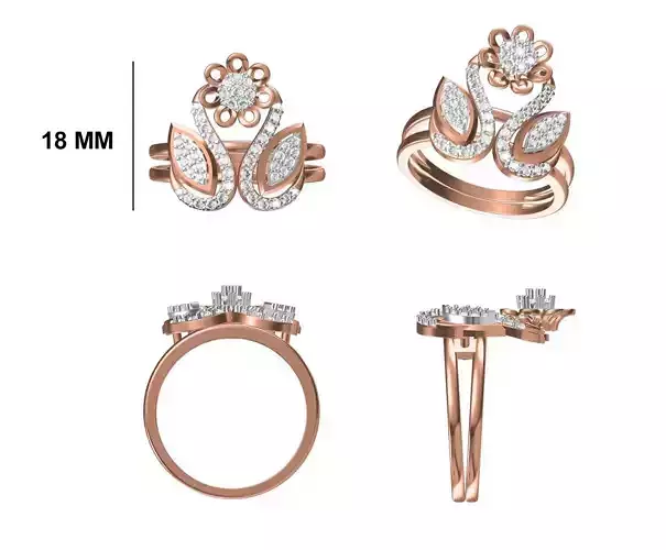 Wedding Engagement Women Ring STL FBX JCD Details