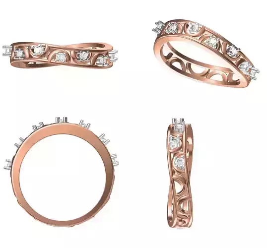 Wedding Engagement Women Ring STL FBX JCD Details
