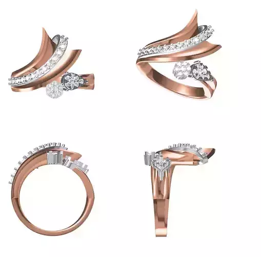 Wedding Engagement Women Ring STL FBX JCD Details