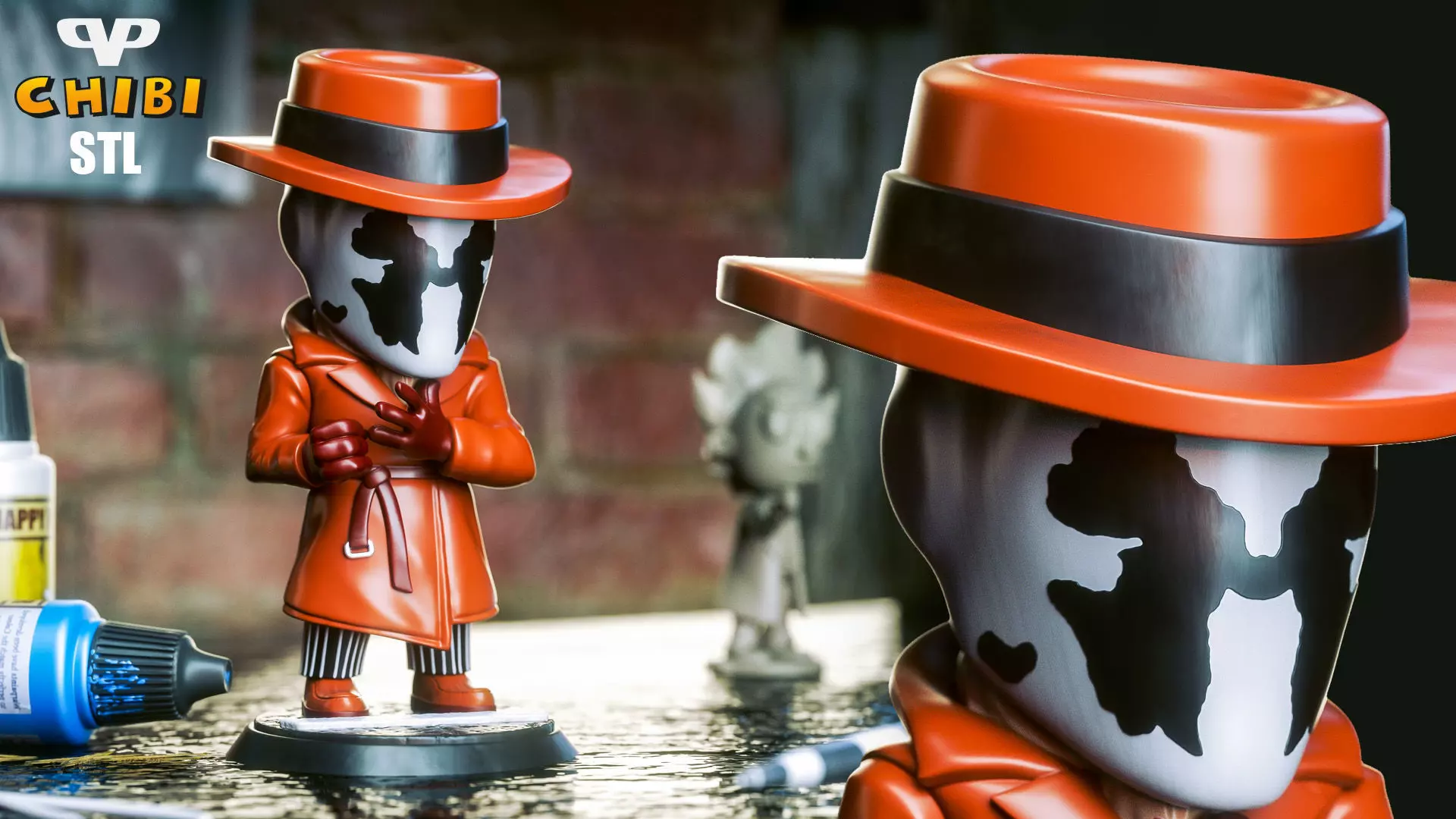 Rorschach Chibi STL for 3D Printing ChibiSTL 3DXM 3D print model_0