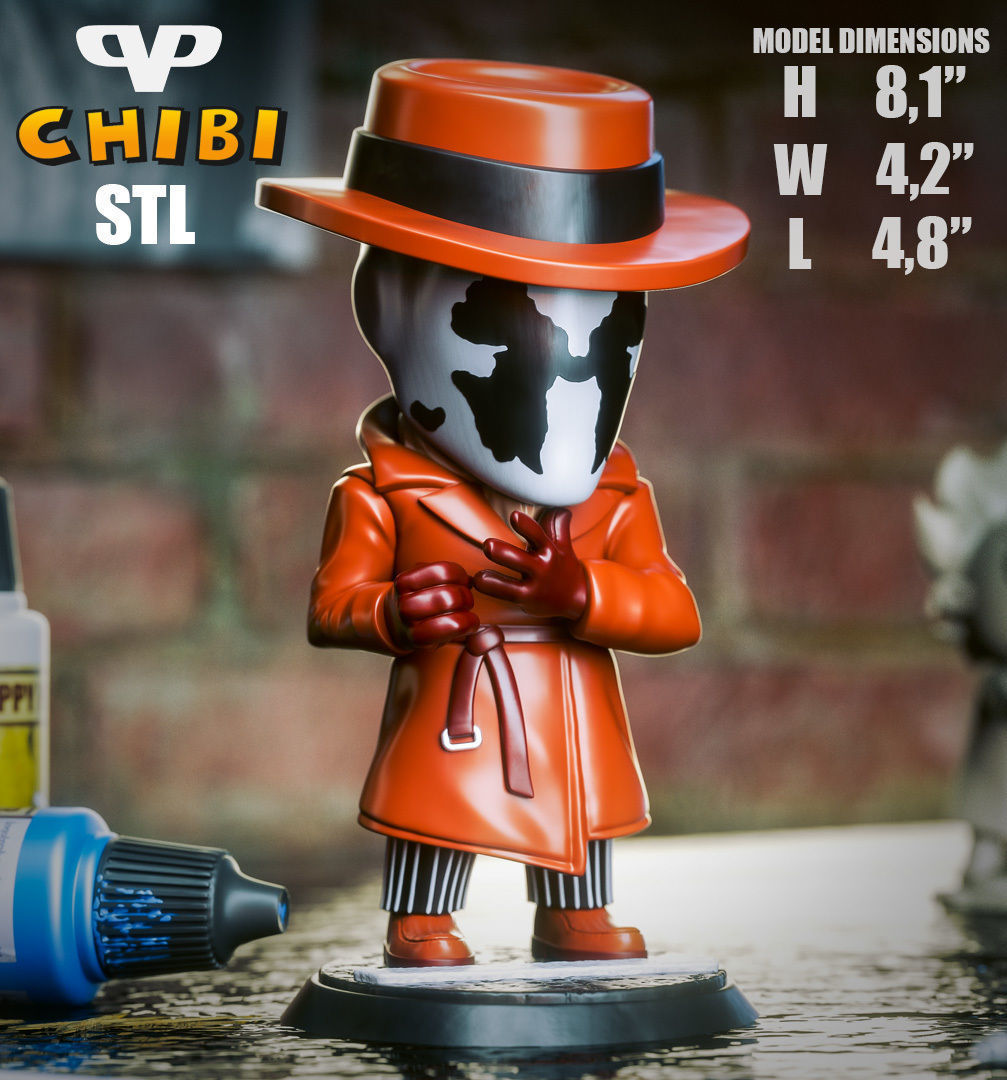 Rorschach Chibi STL for 3D Printing ChibiSTL 3DXM 3D print model_2