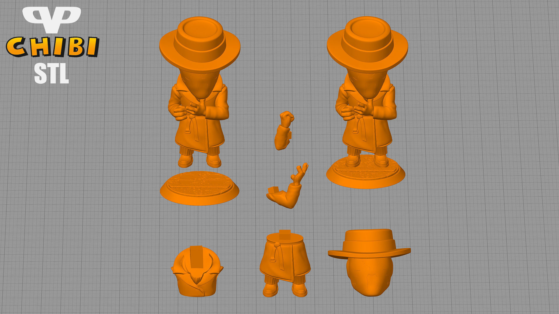Rorschach Chibi STL for 3D Printing ChibiSTL 3DXM 3D print model_1