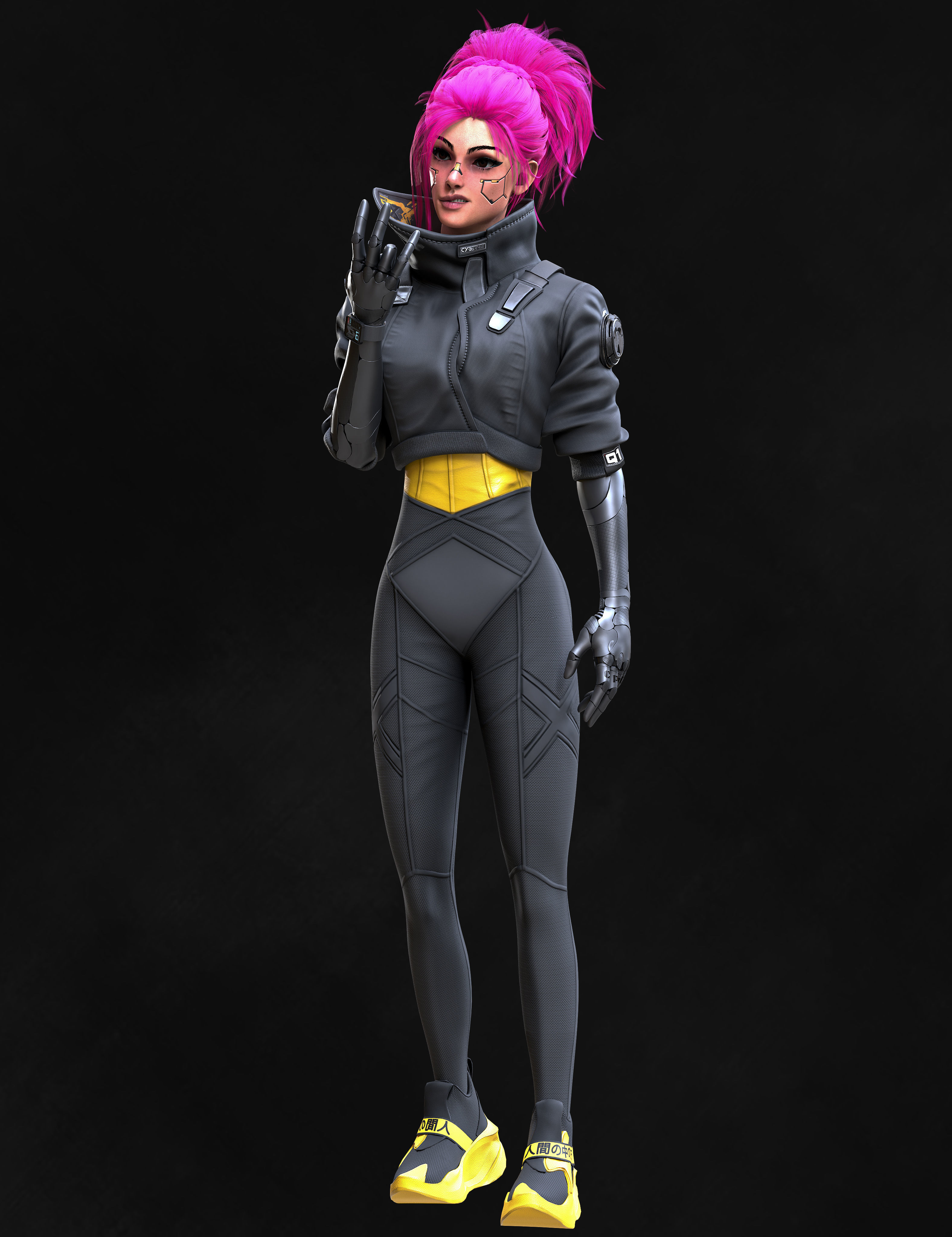 3D model Cyberpunk Girl 2 - Game Ready VR / AR / low-poly | CGTrader