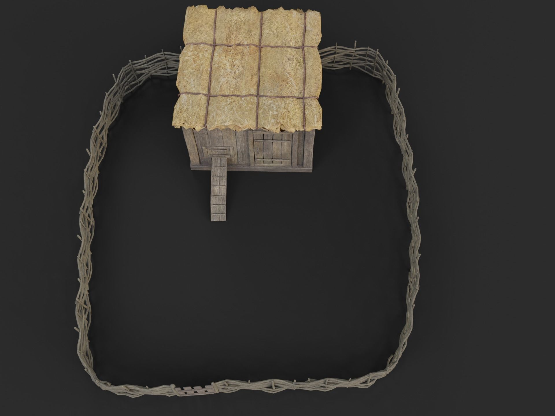 Chicken Coop Low-poly 3D model_8