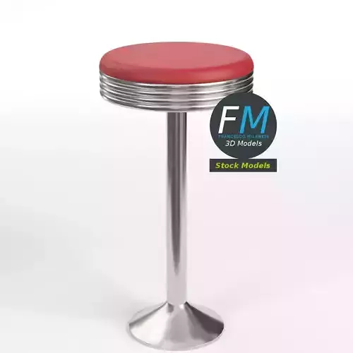 Floor mounted fixed diner stool 1