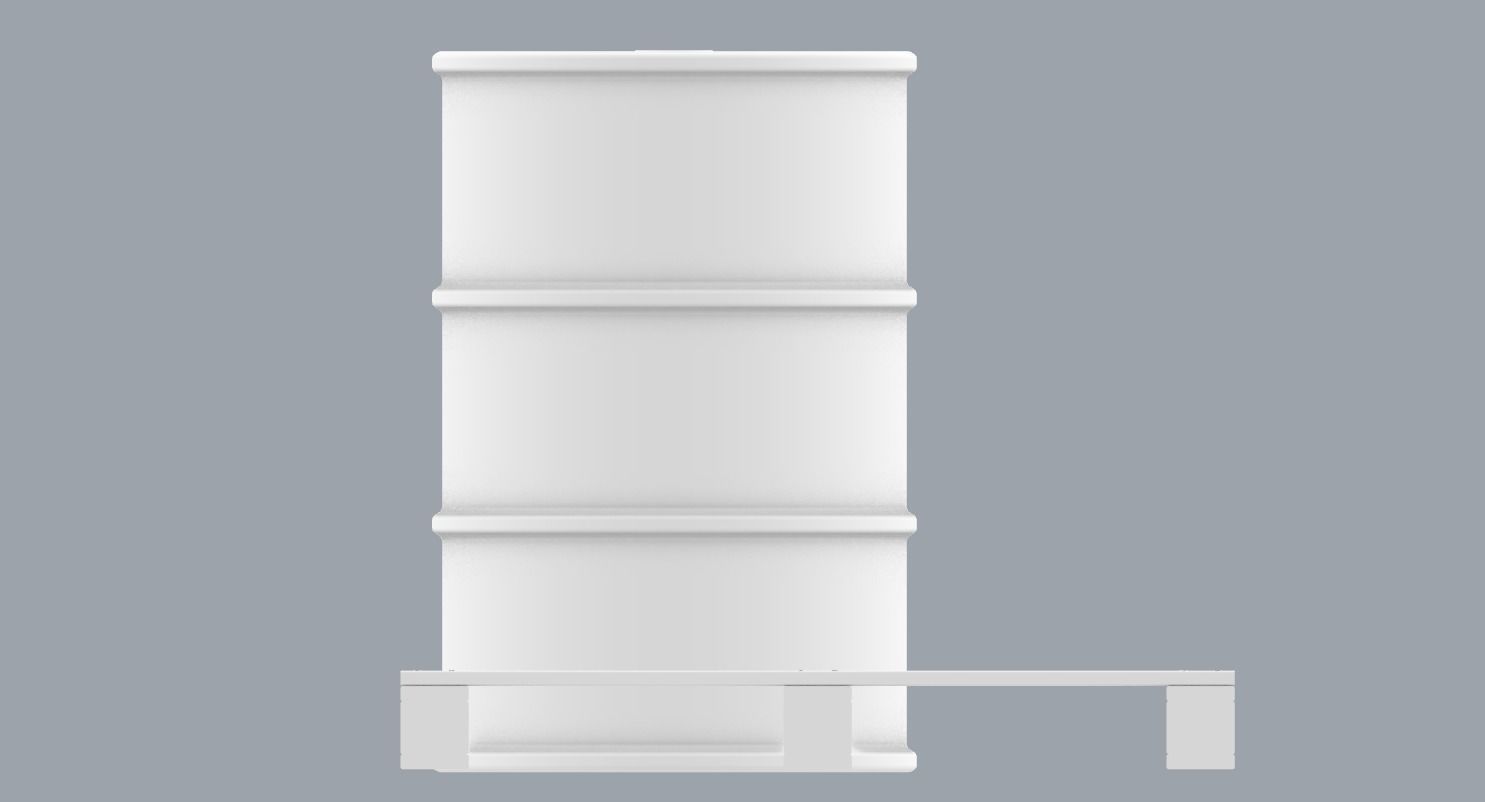 Oil Barrel and Wooden Pallet Set Low-poly 3D model_11