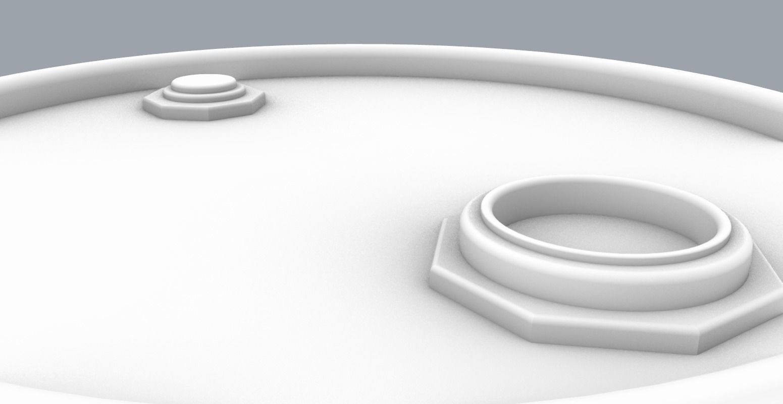 Oil Barrel and Wooden Pallet Set Low-poly 3D model_8