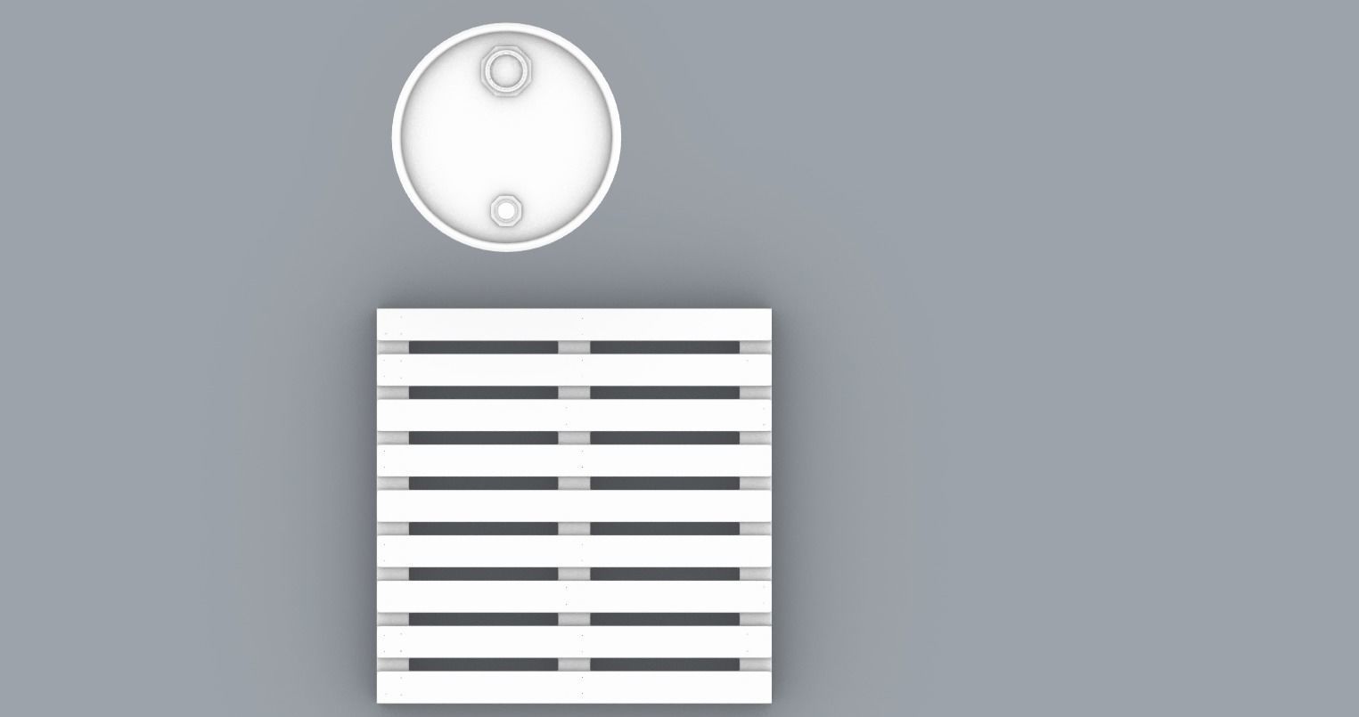 Oil Barrel and Wooden Pallet Set Low-poly 3D model_10